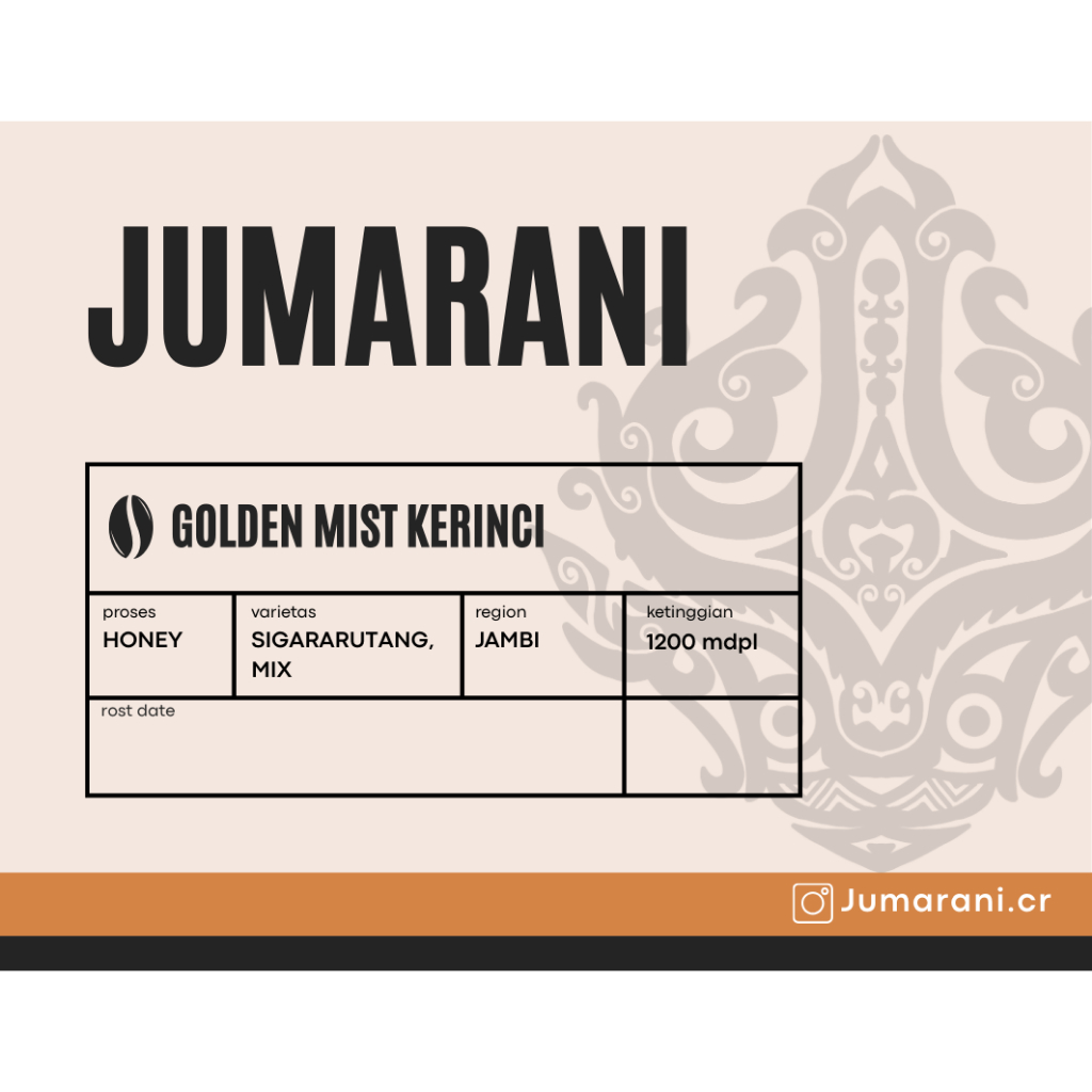

Kopi Arabika Golden Mist Kerinci (Honey) 200 gr