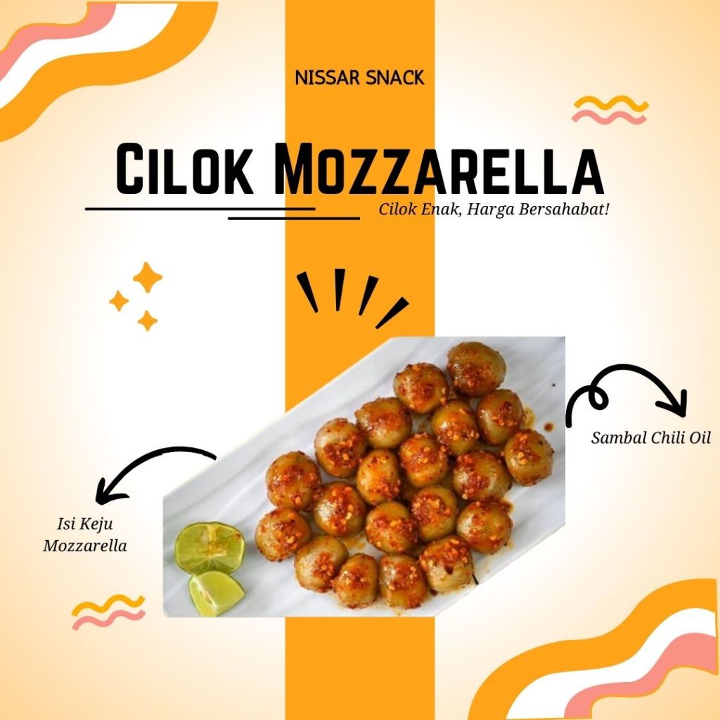 

Jajanan Cemilan Baso Aci Cilok Isi Mozarella Chili Oil Frozen Isi 20 Pcs