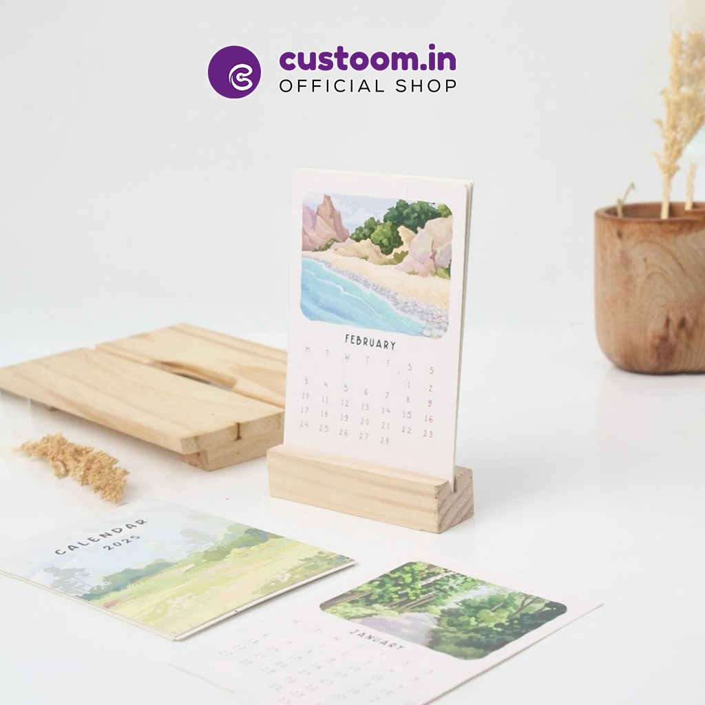 

Kalender 2025 | Decoration Calendar | A6 Calendar #Charming | Wooden Stand Calendar | Custoom.in