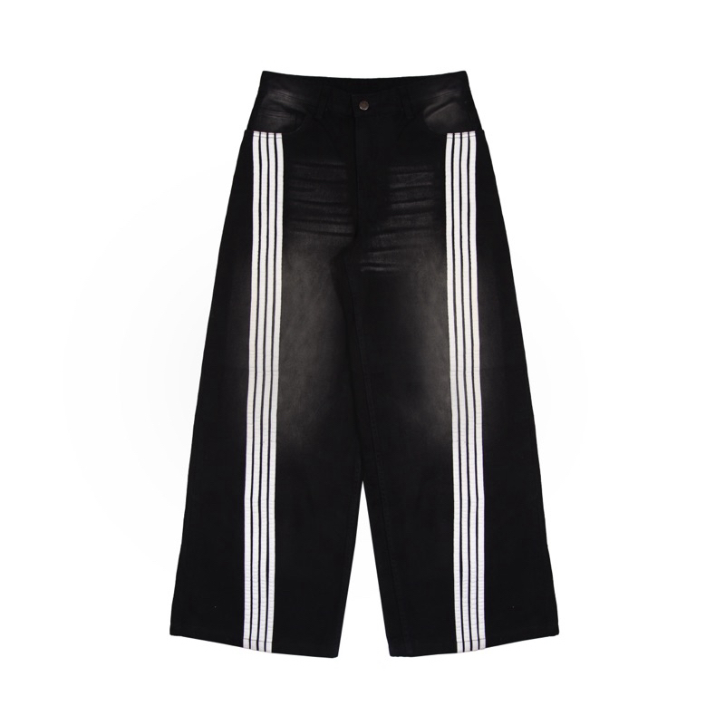 Demoan - Four Stripe Baggy Jeans Wash | Celana Pria Wanita UNISEX