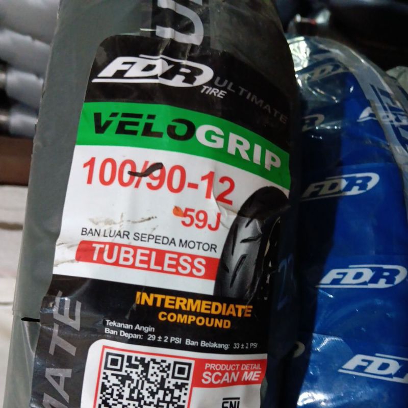 ban FDR 100/90 ring 12 Scoopy donat bunga velo grip