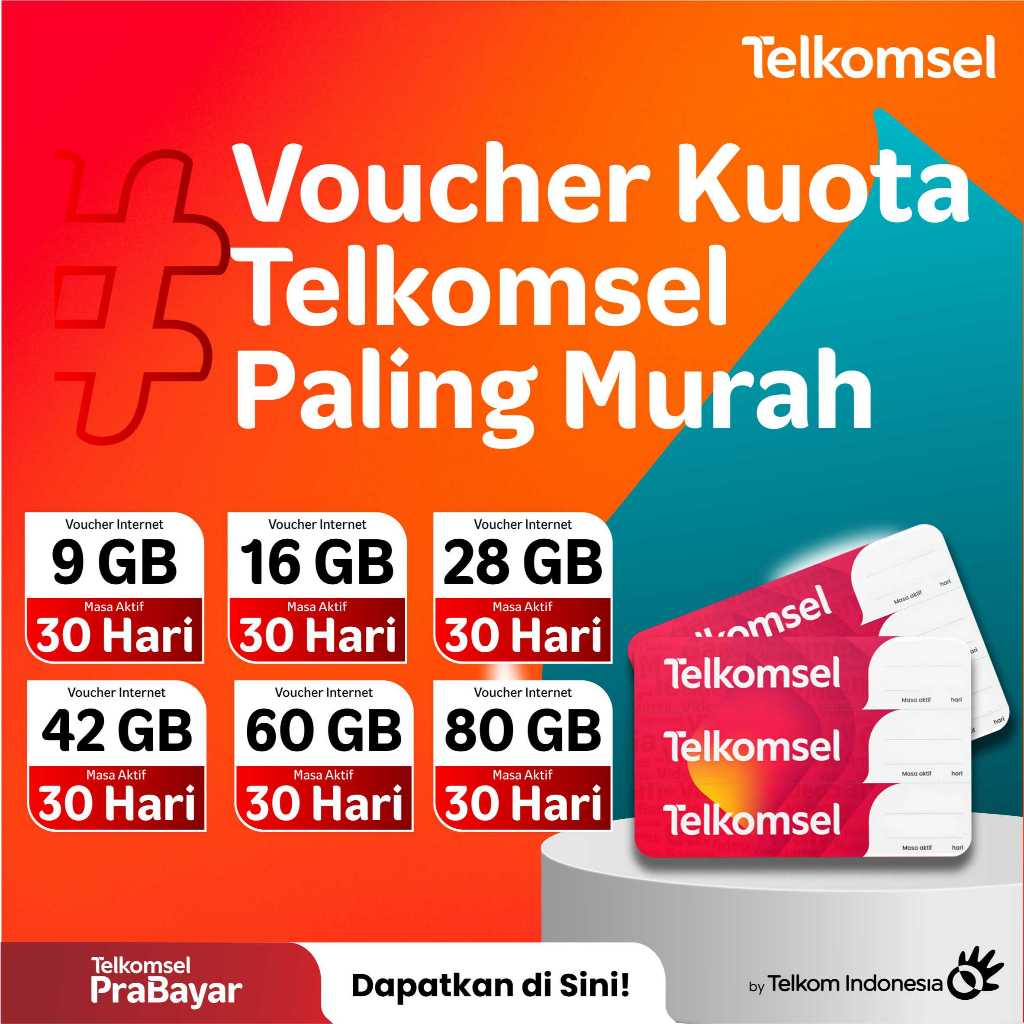 Voucher Kuota  Telkomsel | Masa Aktif 30 Hari | Kirim Kode Via Chat