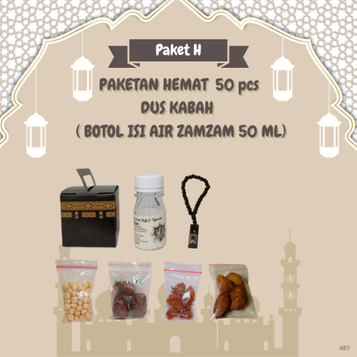 

Paketan Hemat tasbih+almond KABAH Oleh Oleh Haji Dan Umroh 50 Pcs (Botol Air Zamzam 50 Ml)