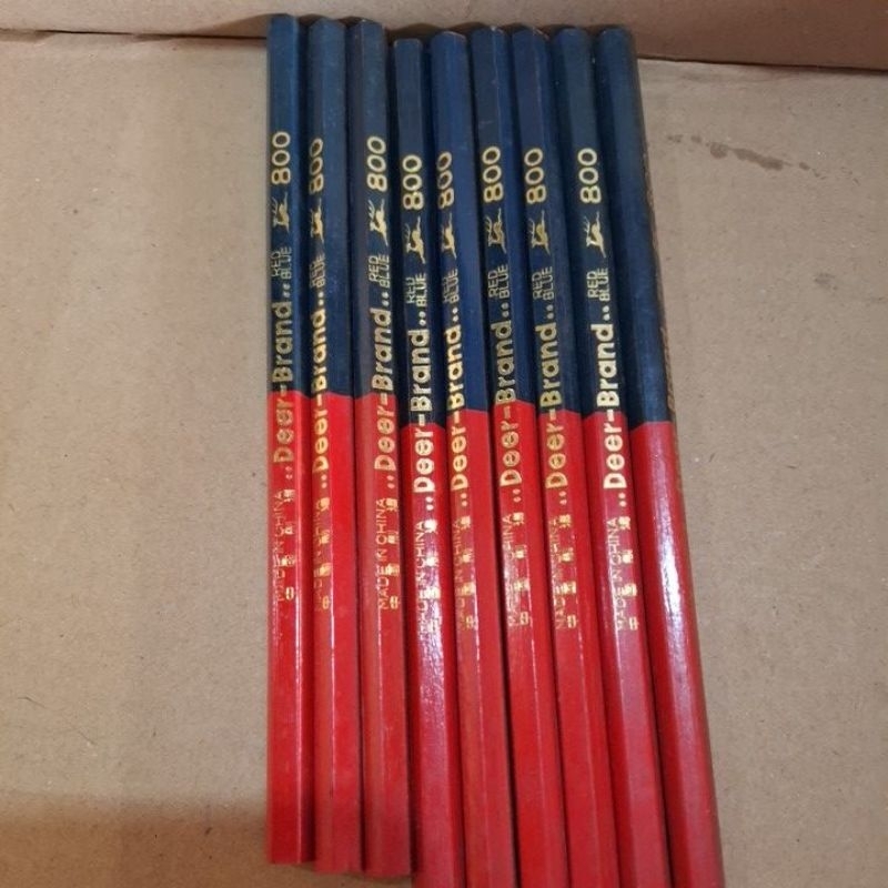 

pensil merah biru made in china deer brand