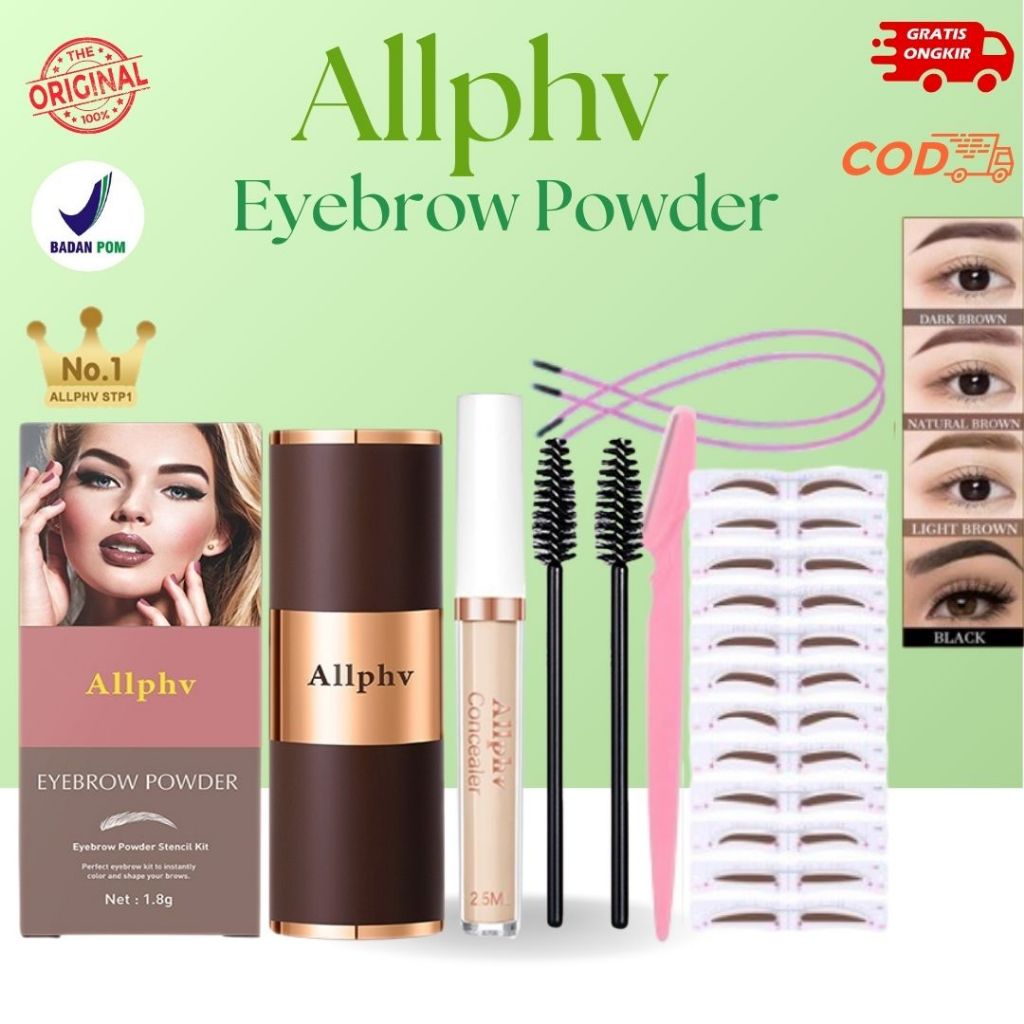 Allphv Eyebrow Powder Stamp Waterproof cetakan Alis tempel Cetakan Alis Tali Waterproof Eyebrow Powd