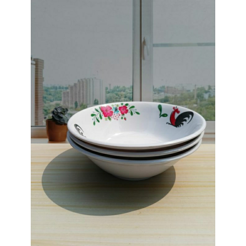 PROMO 12 PCS MANGKOK AYAM JAGO MELAMIN