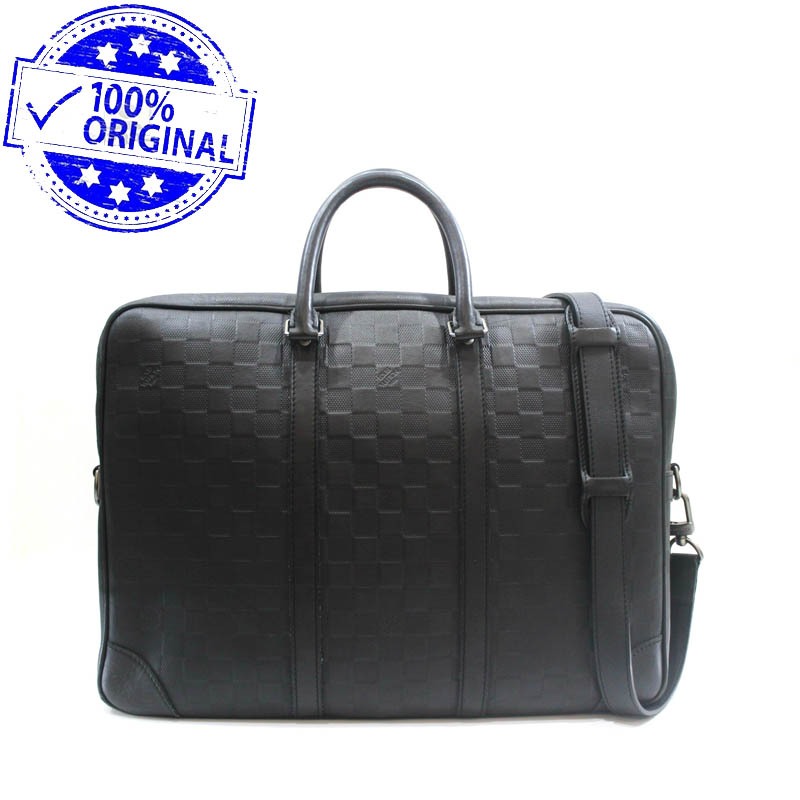 Preloved Louis Vuitton LV Porte Documents Voyage Briefcase GM Black Damier Infini Leather Bag 2012