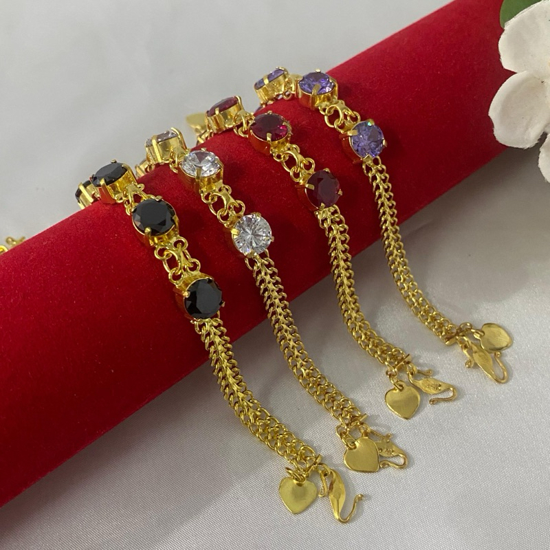 Gelang Emas Kw Super 24 Karat/Dilapisi kristal asli Bangkok.99,9% TERBUKTI AWET
