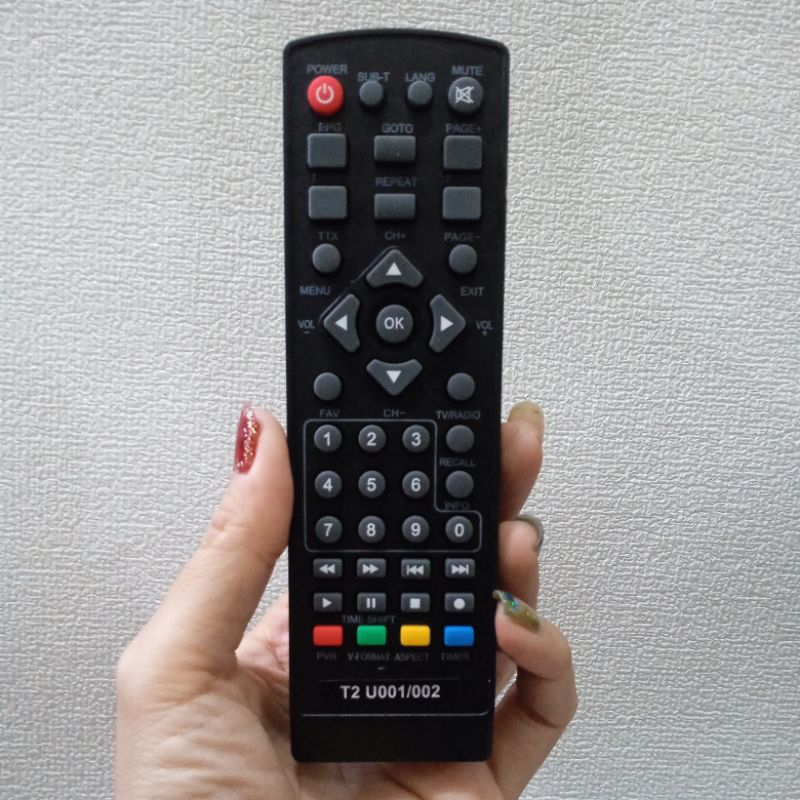 Remote STB T2 U001/002 tanpa setting langsung pakai
