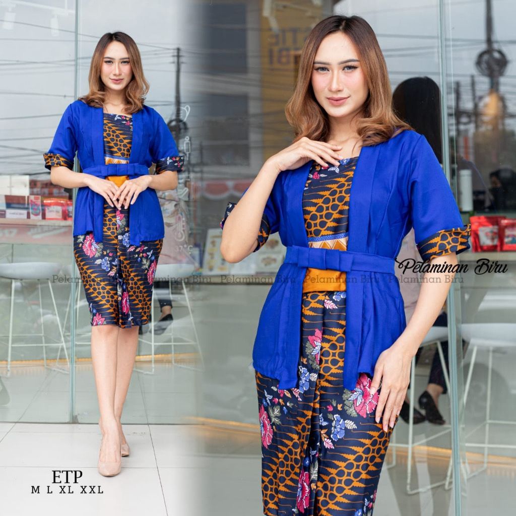 SETELAN KEBAYA KUTUBARU MODERN KEBAYA PENDEK ETP BALOTELI  MIX ROK BATIK SPAN BAJU KEBAYA KONDANGAN