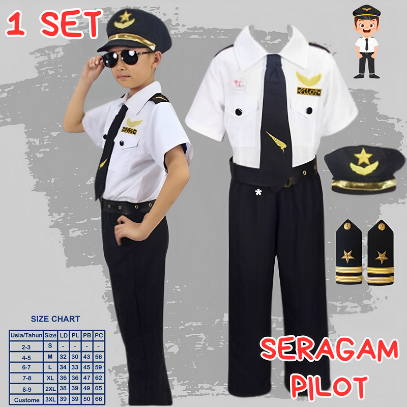 BEST SELLER BAJU PILOT ANAK LAKI LAKI/BAJU CUSTOME PILOT KARNAVAL ANAK USIA 2-3-4-5-6-7 TAHUN