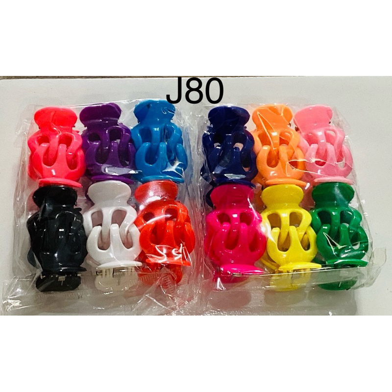 J80 lusinan jedai rambut kecil isi 12pcs,jepitan rambut kecil rainbow