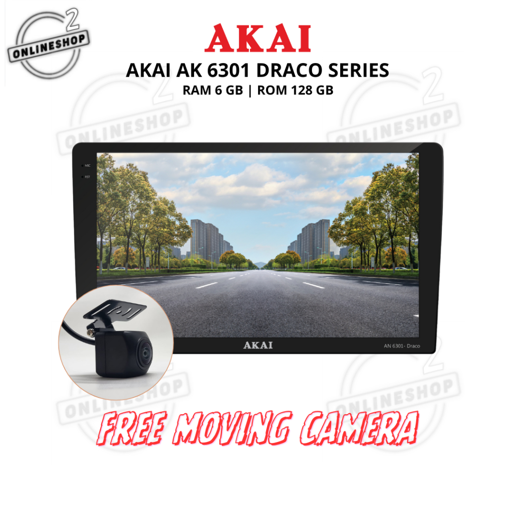 AKAI DRACO RAM 6+128GB 9 - 10 inch head unit Android Carplay Android Auto / AKAI Ram 6GB Rom 128GB A