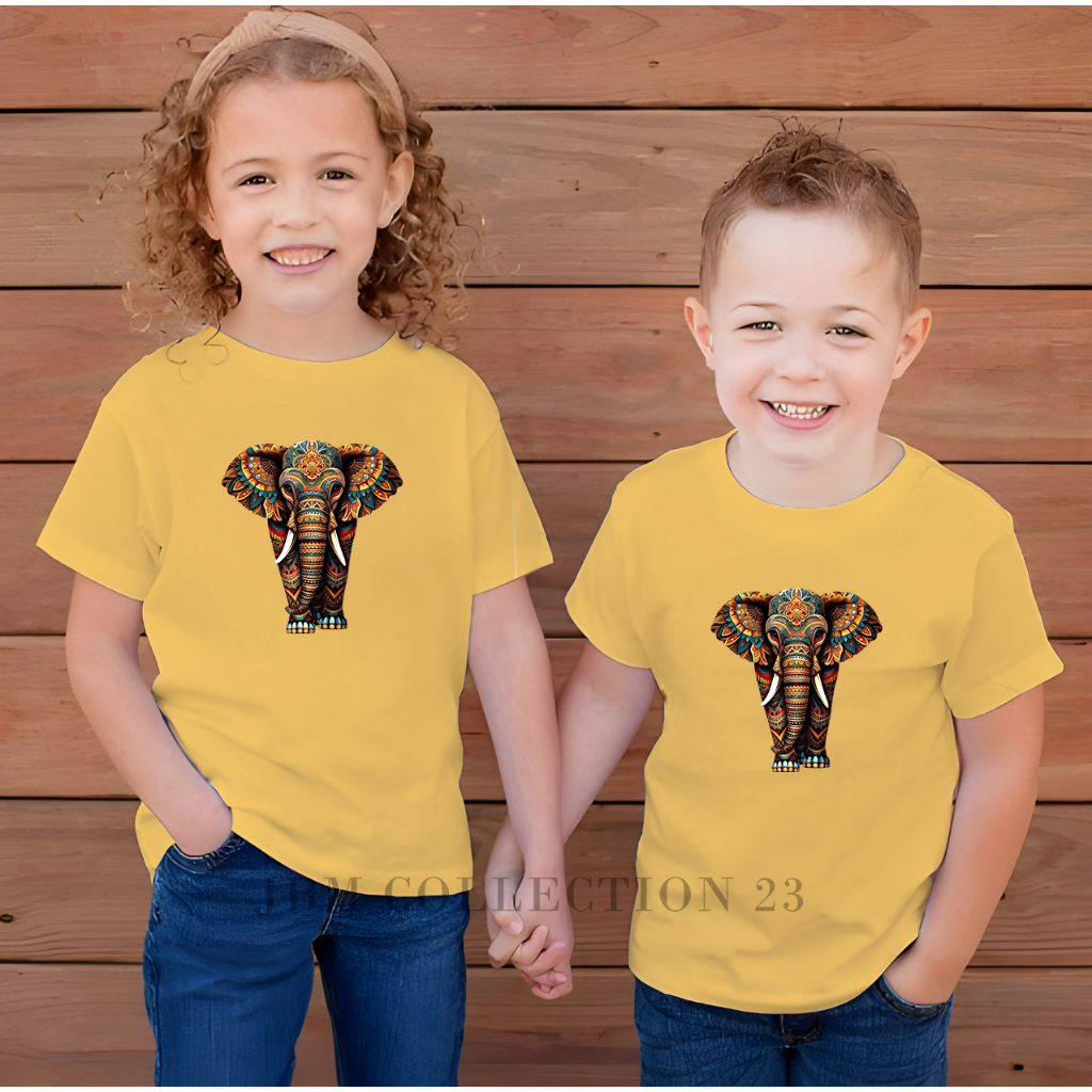 JBM Kaos Anak Laki Laki Perempuan Motif Gajah Thailand Batik