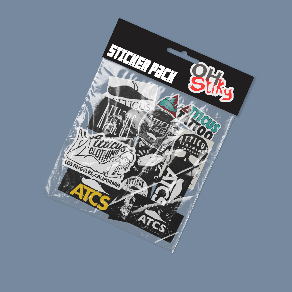 

Sticker stiker distro brand atticus pack