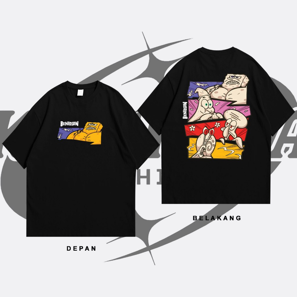 BENIDSON OVERSIZED TSHIRT SQUAREPANTS POWER KAOS OVERSIZE PRIA / KAOS OVERSIZE WANITA / KAOS BENINDS