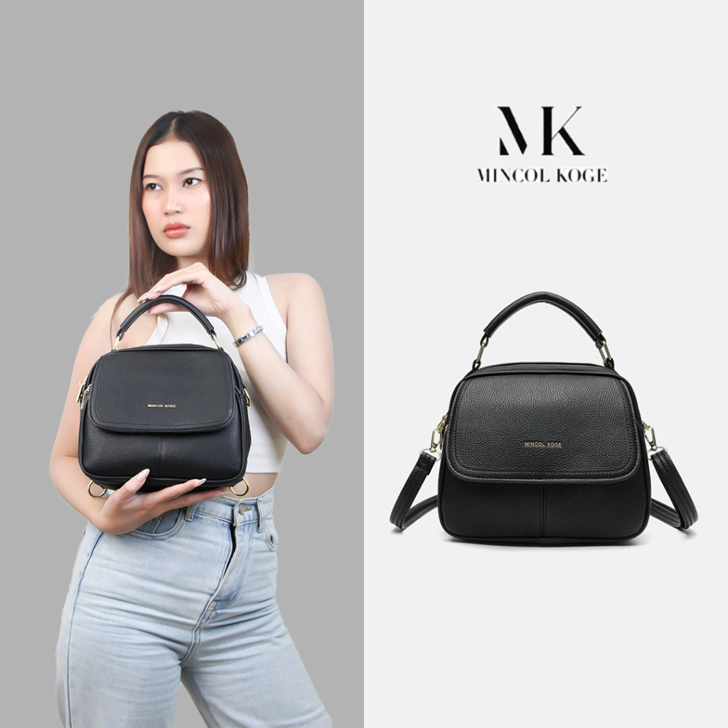Aryasories90 Mincol Koge-Tas Shell Baru Tas Tangan Retro Multi-Bagian Tas Bulat Kecil Tas Bahu