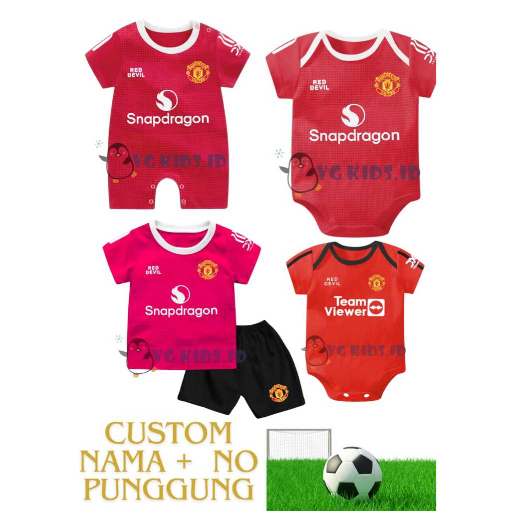 (COD) Jumper Bola Bayi Manchester United MU / Romper MU / Jumper Celana Bayi Bola ManchesterUnited
