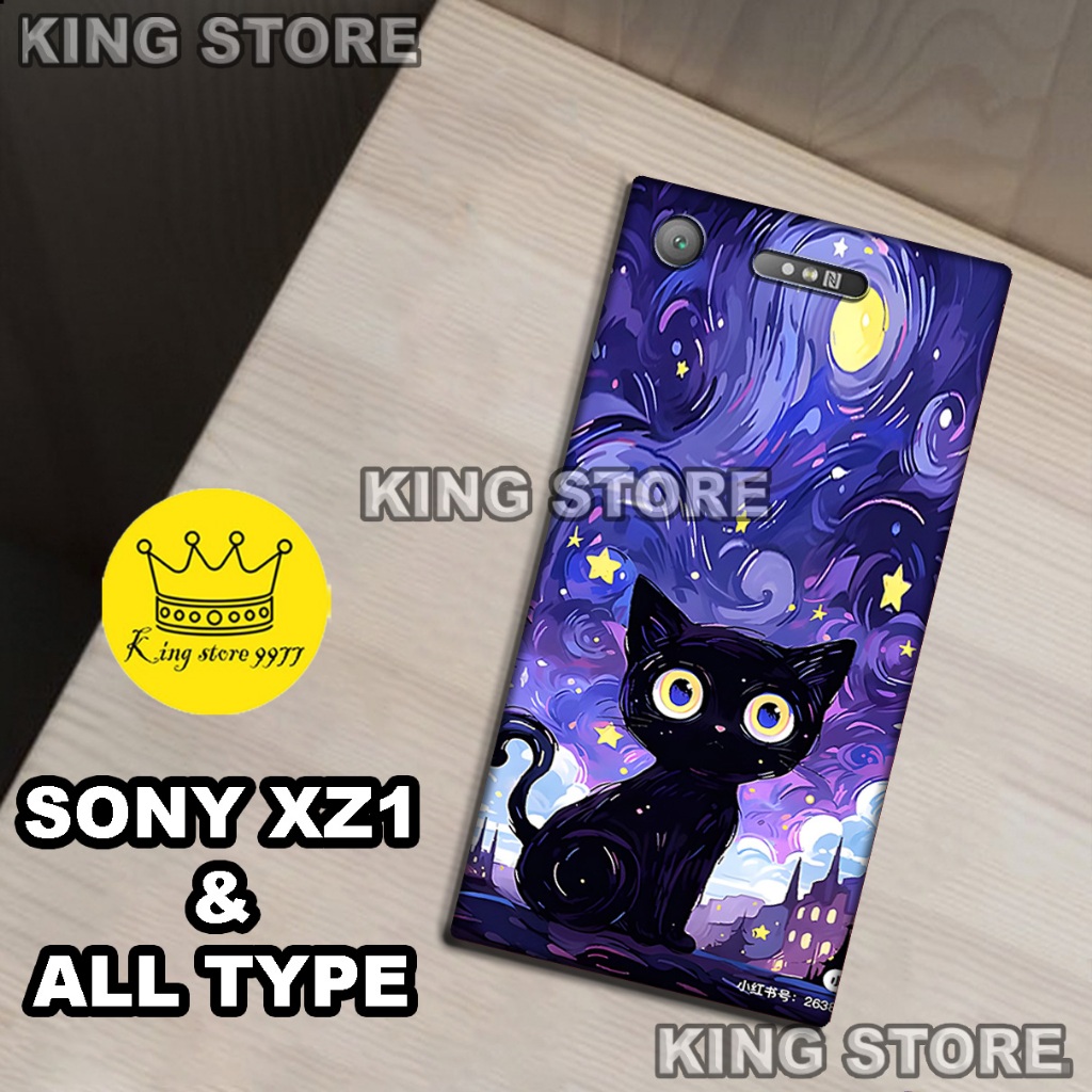 (KS26)  Softcase karet untuk SONY XZ1 Motif gambar karakter Kucing/casing SONY XZ1 terbaru/kesing hp