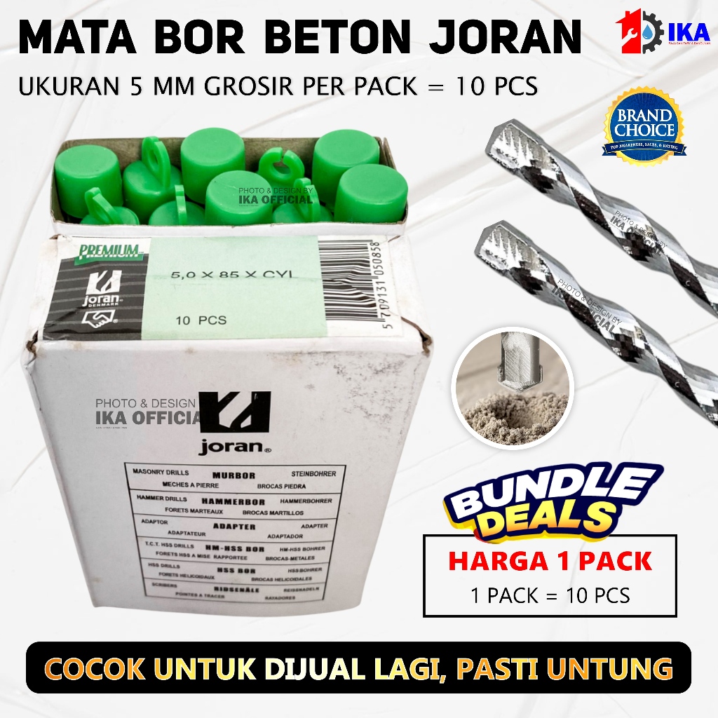 1 BOX Mata Bor Beton JORAN ORIGINAL 5 MM - 10 PCS / Mata Bor Beton Tembok HSS Drill Bit Mata Bor Set