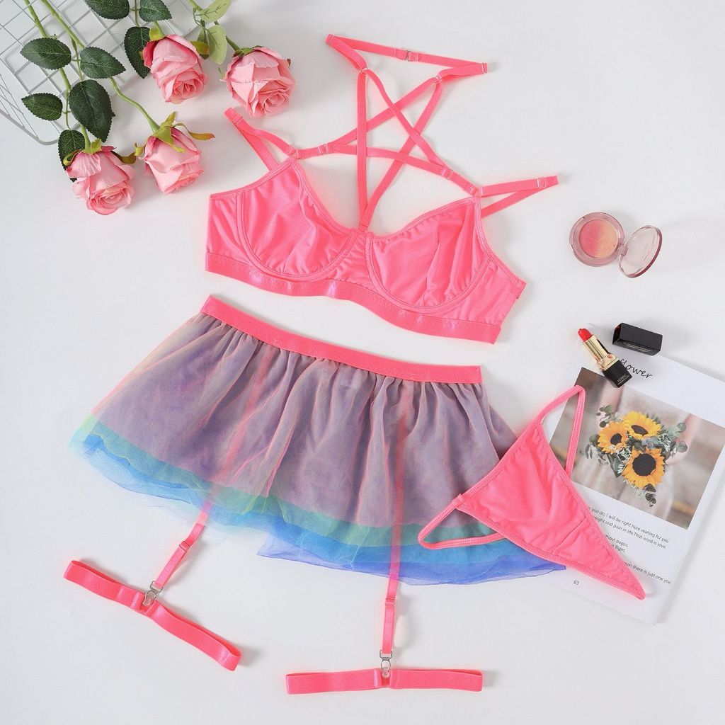 N7178 Lingerie big size 1XL - 4XL babydoll seksi lingerie jumbo bra berkawat