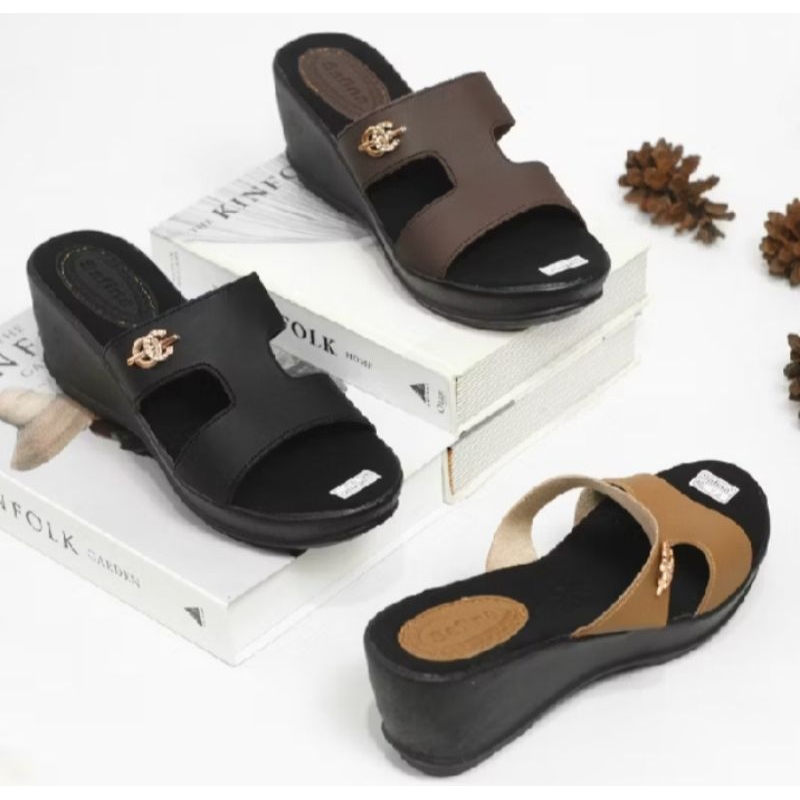 SOFIYA Sendal Wanita Wedges Rindi AJURA Terbaru Cantik dan Elegan