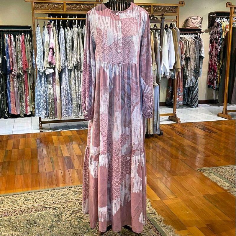Risa Dress Ceruti by Dian Pelangi LIMITED EDITION Busana Muslim Maxi Baju Gamis Abaya Kaftan Gaun Ou