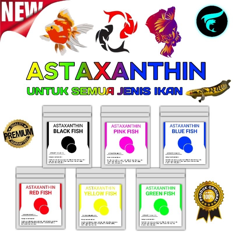

ASTAXANTHIN untuk mempertajam warna ikan red, blue, black, yellow, pink & green