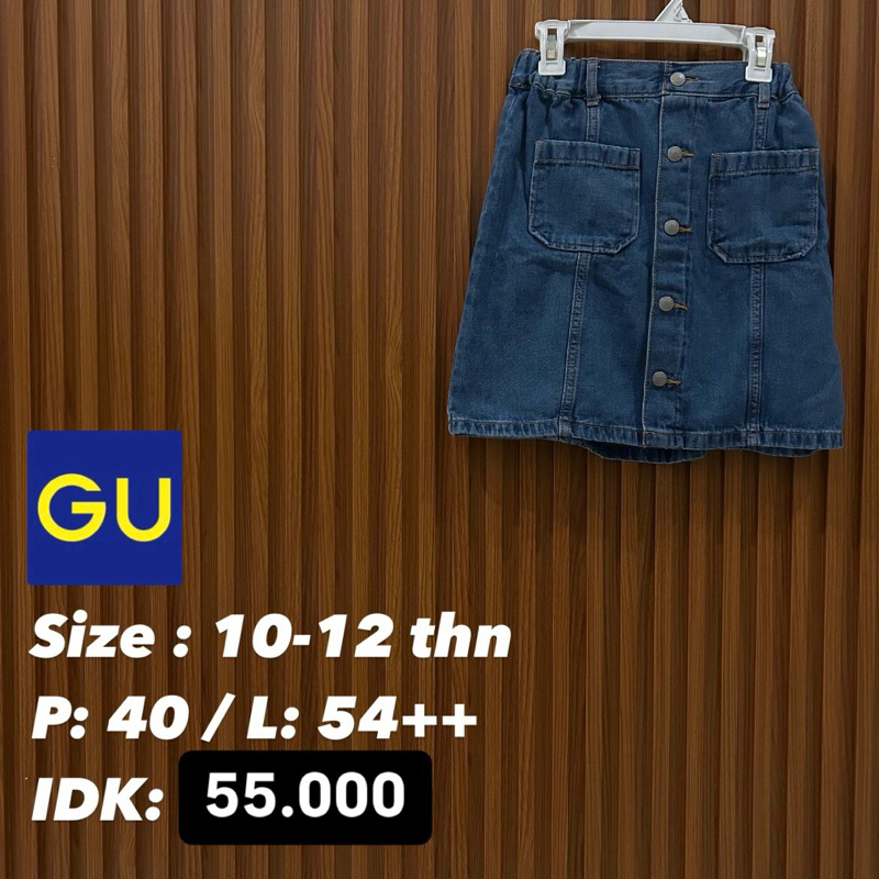 rok jeans anak gu unikloo size 10-12 tahun