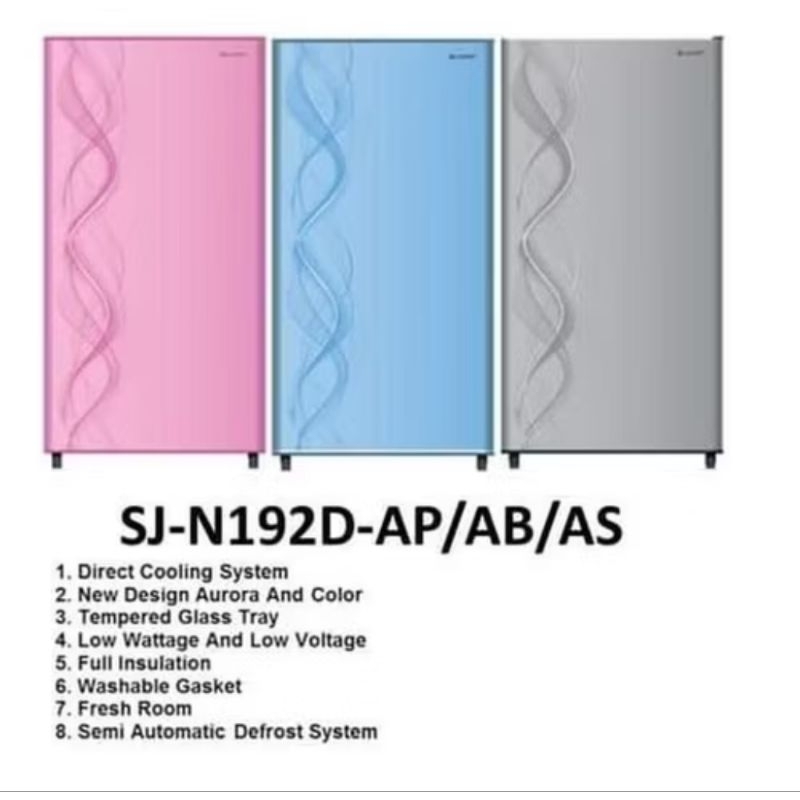 Kulkas Sharp 1 Pintu SJ-N192D AB/AP/AS 184L SJ 192D Kirei