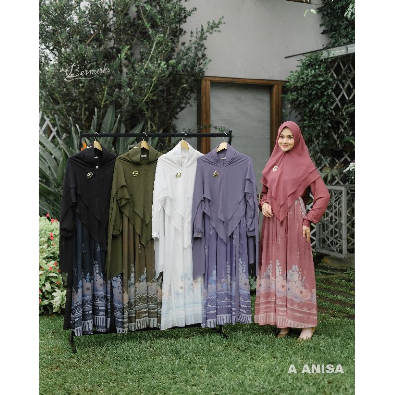 Bermerks Syari ALANA Anisa Set Syari Bahan Ceruty Babydoll/ A Anisa Ory Bermerks Syar'i/ MR Bila by 