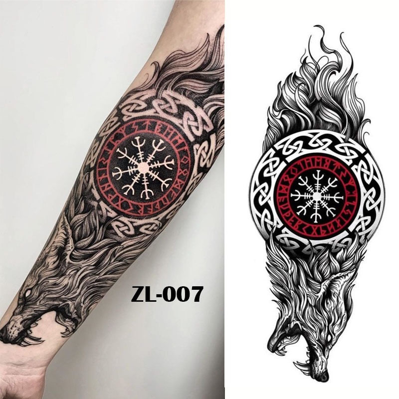 Tato Temporer SRIGALA VIKING ZL-007 PANJANG size 28x14cm TATO STIKER Tatto Temporary tahan air