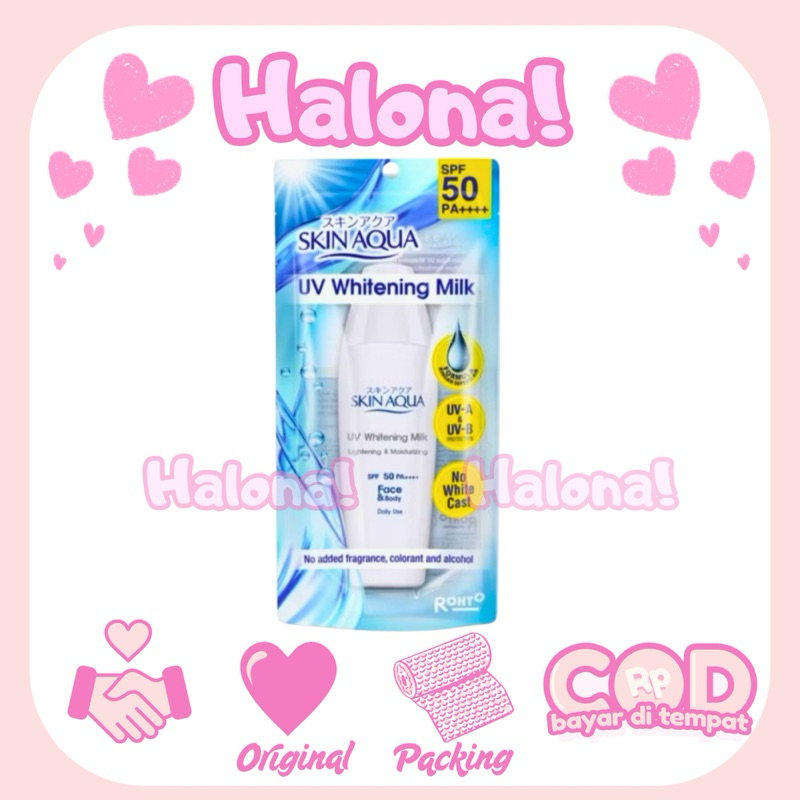 HALONA ❤️ SKIN AQUA Sunscreen Whitening Milk SPF 50 PA++++ 40gr | Skin Aqua Lightening & Moisturizin