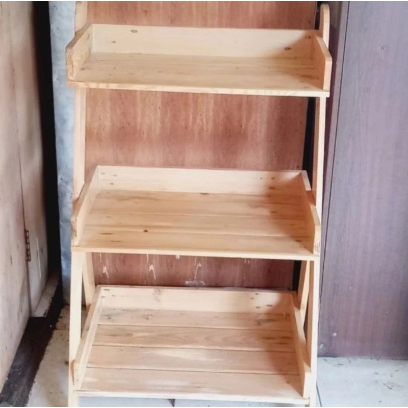 Rak Serbaguna | Rak kayu jati belanda susun 3 serbaguna | Rak Display Produk | Rak Susun | Rak Buku 