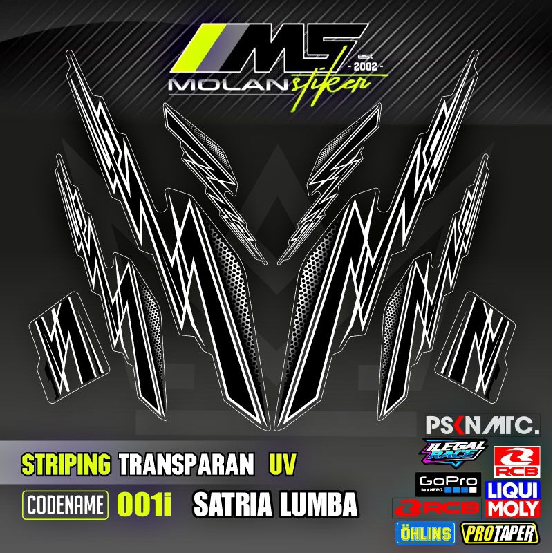 Decal Sticker Striping Variasi Transparan Uv Satria R Lumba Satria R Kotak Suzuki Satria R 120 Satri
