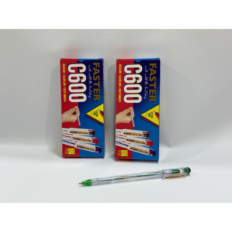 

[1 KOTAK] PULPEN FASTER C600 HITAM, BIRU, MERAH BALL PENA / PENA 0.7mm FASTER