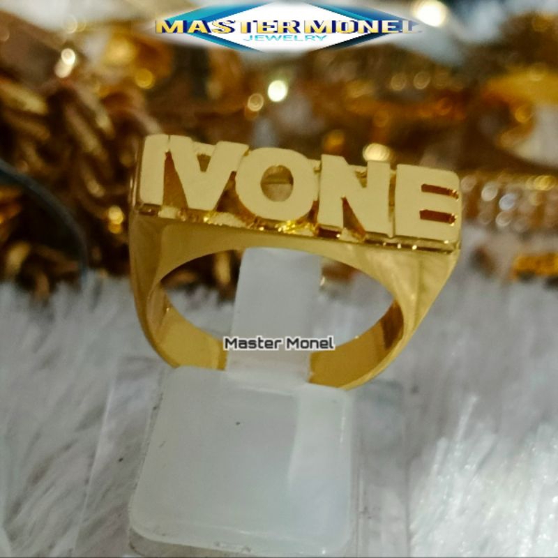 Cincin Nama Gold Lapis cincin titanium cincin nama titanium cincin nama wanita