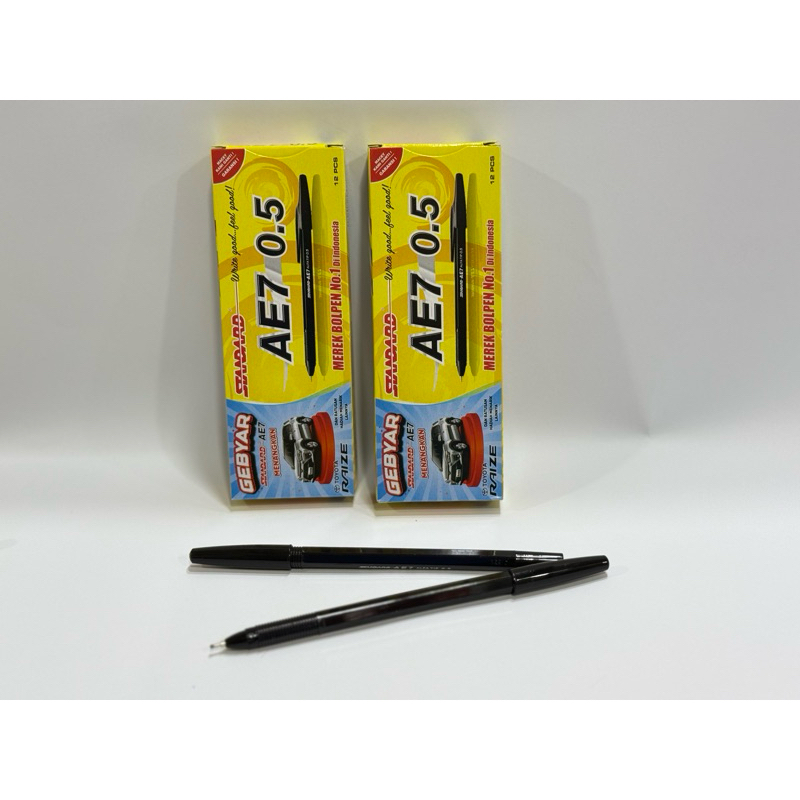 

[1 Kotak] Pulpen/Pena/Pen Standard / STD AE 7 Original 100% Ready Warna Hitam, Biru, Merah <12 pcs>