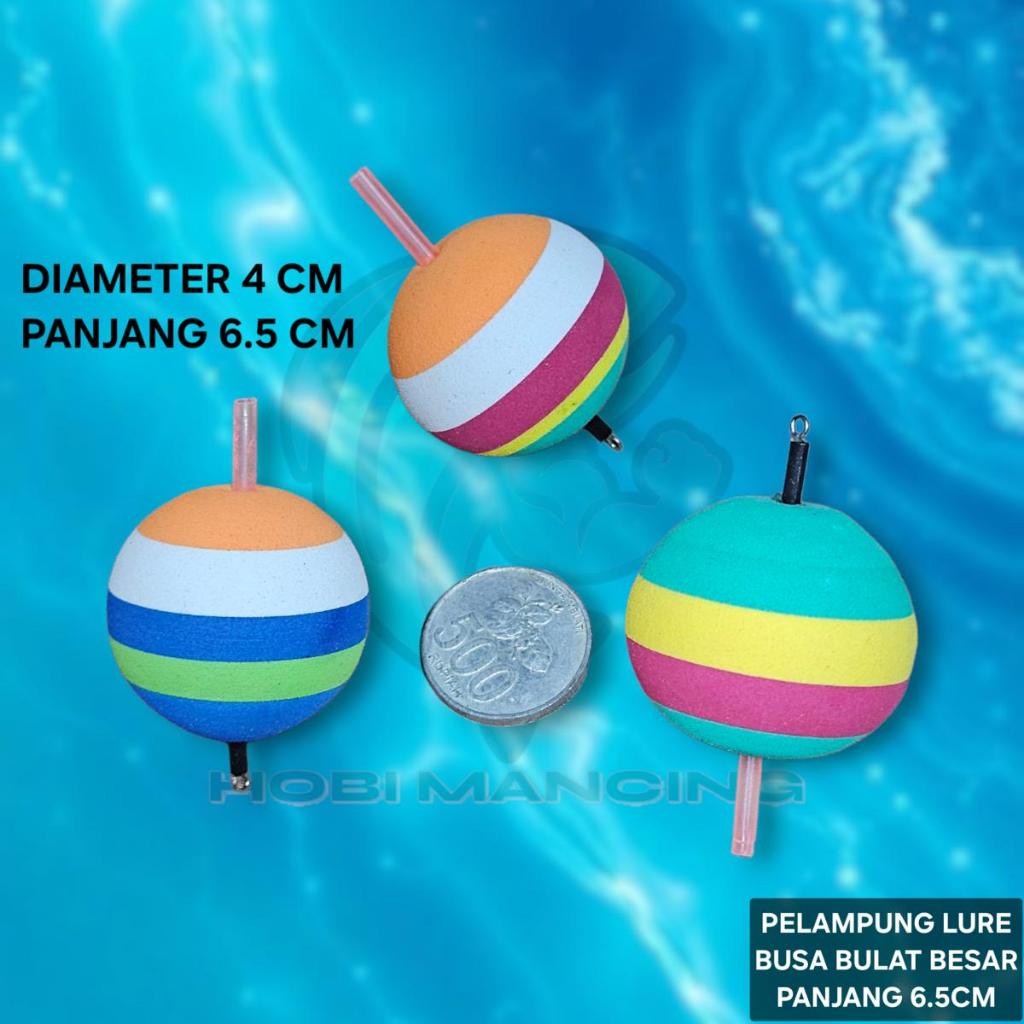 Pelampung Lure Busa Bulat Besar Panjang 6.5CM / Kumbul Umpan Apung Busa Bulat Besar 6.5 CM