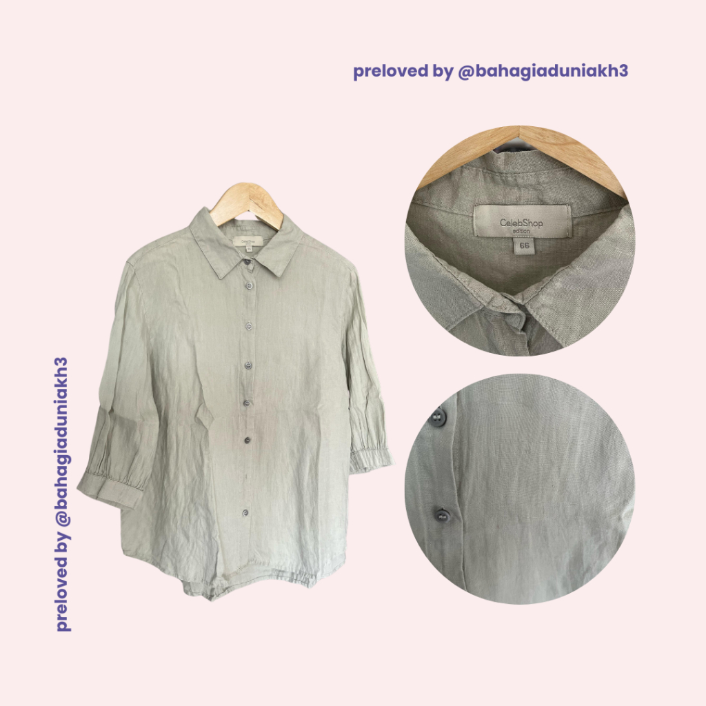 Atasan Kemeja Wanita Warna Hijau Sage