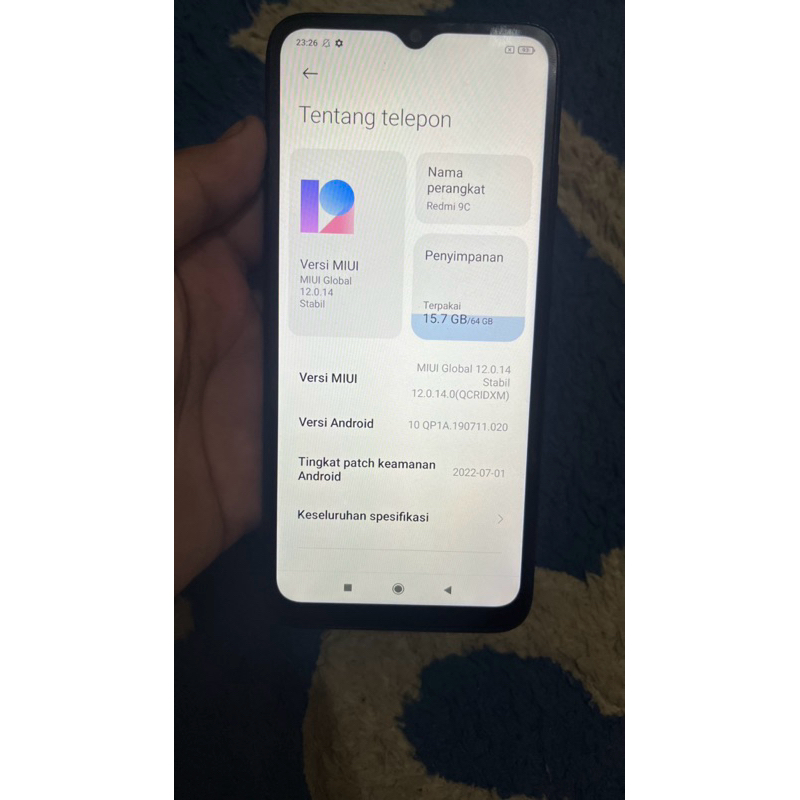 REDMI 9C 4/64 SECOND BEKAS