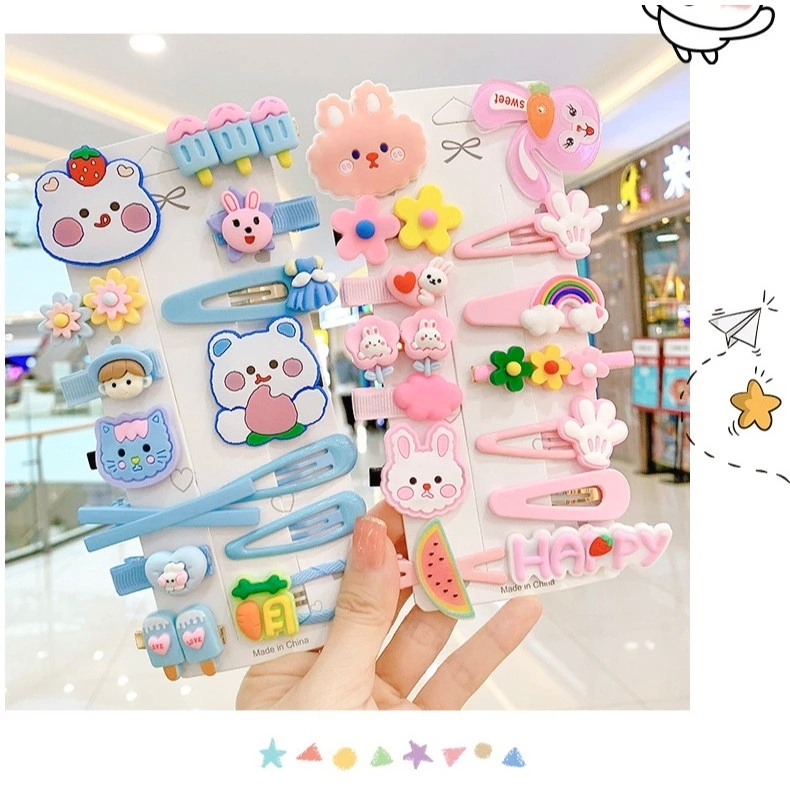 14PCS SET JEPITAN RAMBUT ANAK KOREA HAND MADE / JEPIT RAMBUT LUCU / JEPITAN RAMBUT KOREA / JEPIT RAM