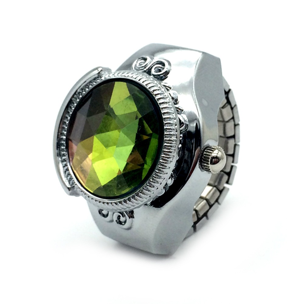 Jam Cincin Berbentuk Bulat - Cincin Batu Akik Natural Mengkilap Elegan