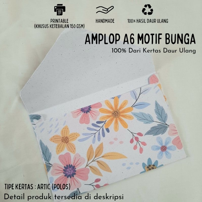 

Amplop A6 Motif Bunga dari Kertas Daur Ulang