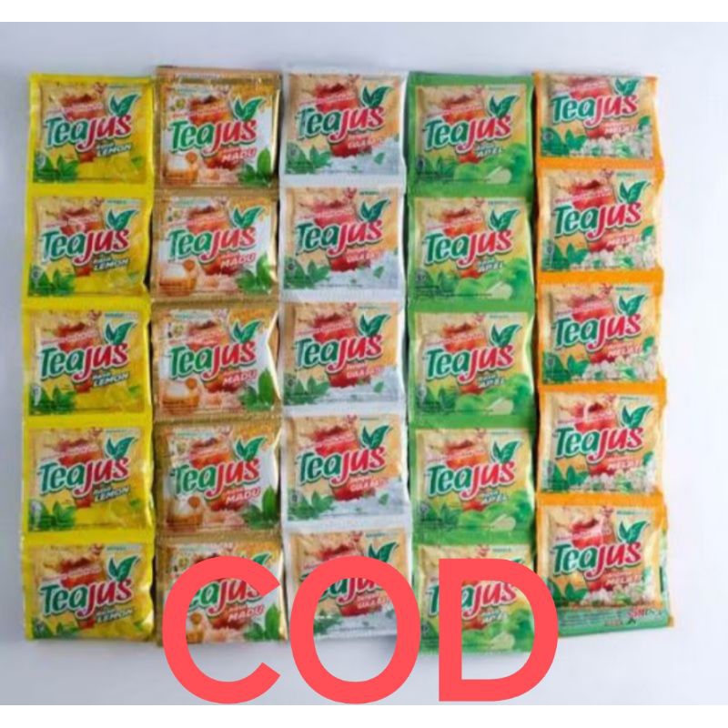 

TEAJUS MADU, GULA BATU, LEMON, APEL 1 renceng[10 sachet]