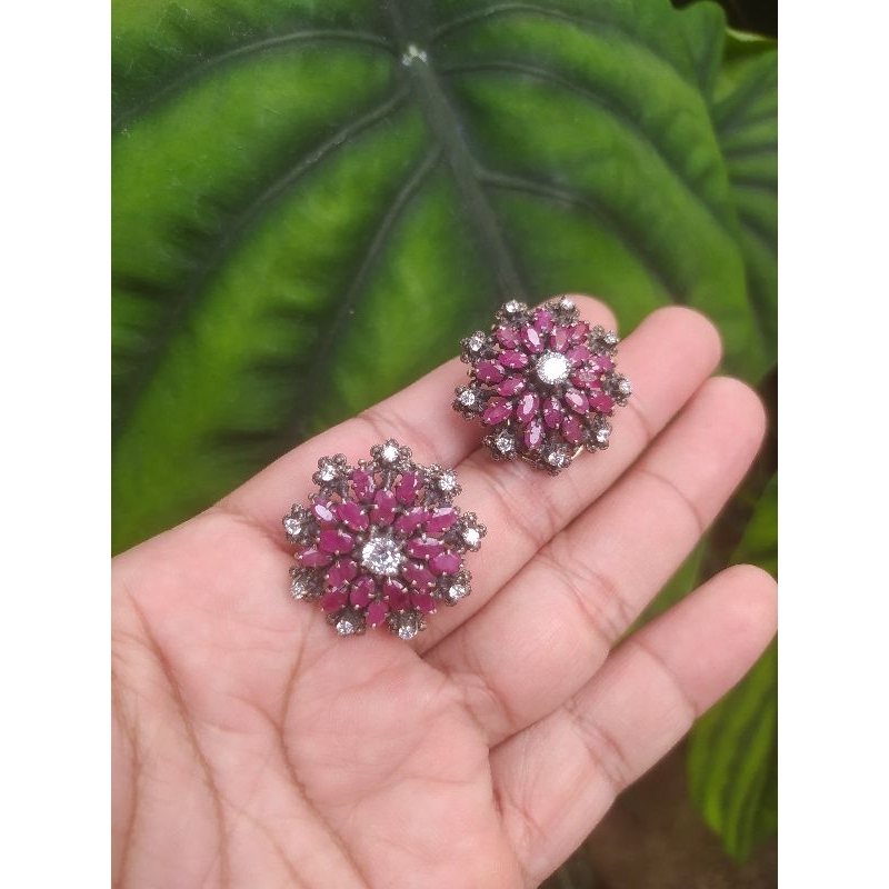 anting stud perak 925 semi subeng