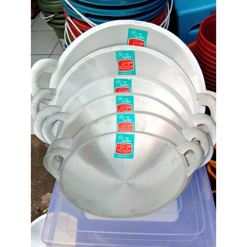 Wajan ceper Anti Lengket tebali Penggorengan aluminium cor no 10 sampai no 16