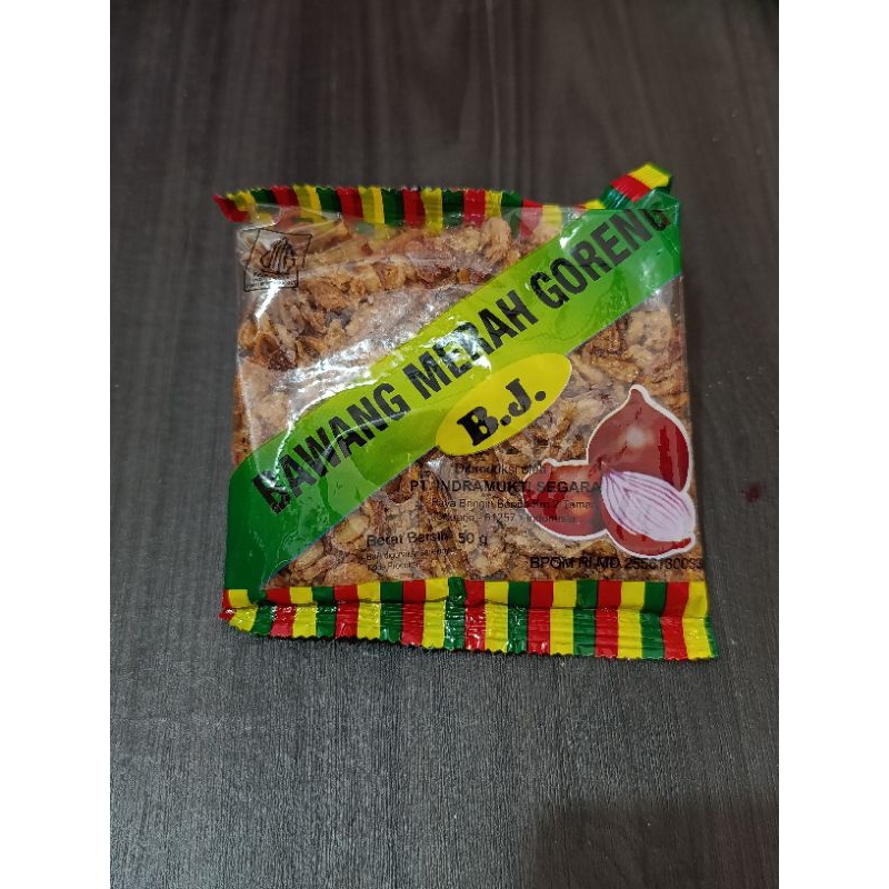 

BAWANG MERAH GORENG BJ 50GR / BAWANG MERAH GORENG CAP BJ 50GR / BRAMBANG GORENG BJ 50GR
