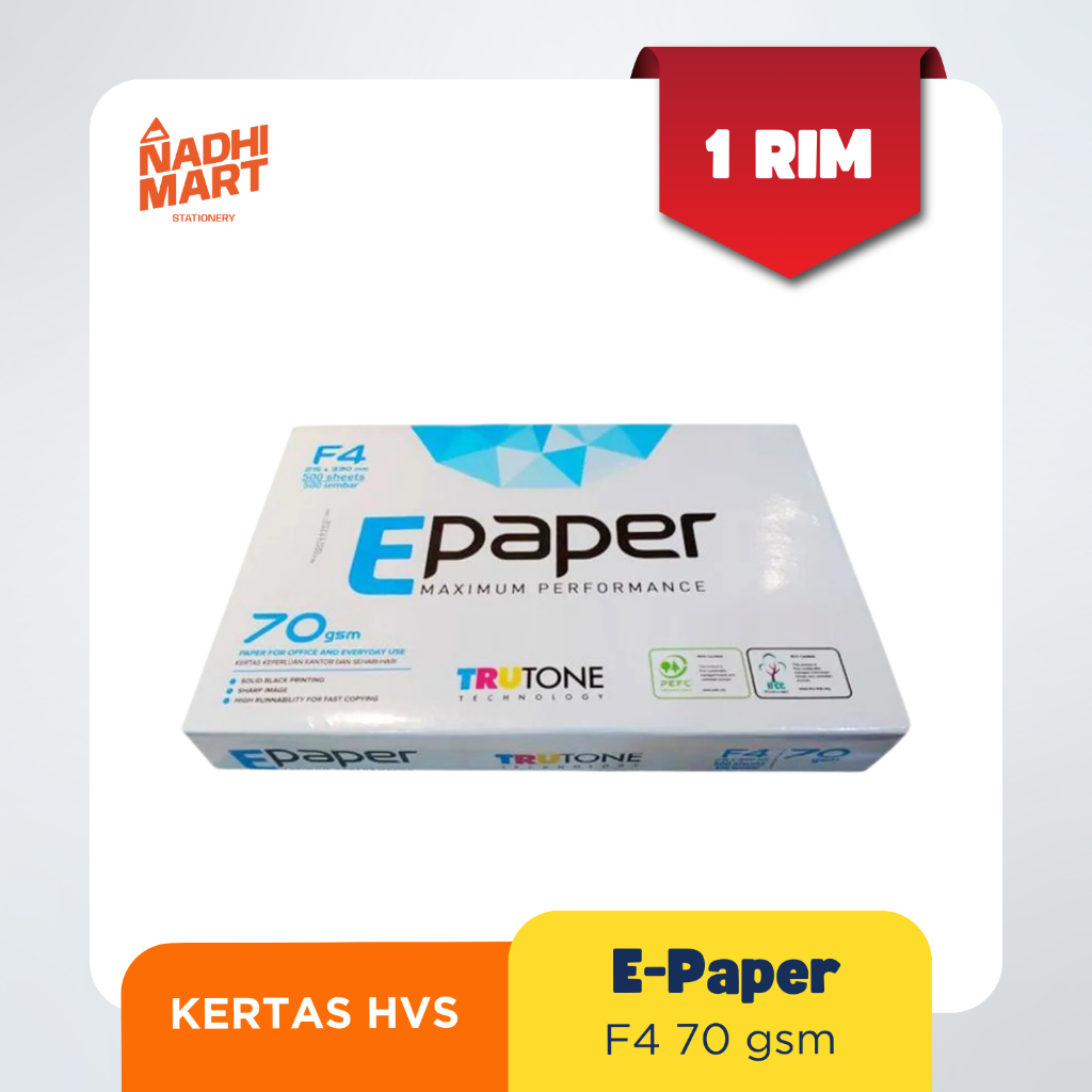 

E PAPER KERTAS HVS f4 70GSM KERTAS FOTOCOPY