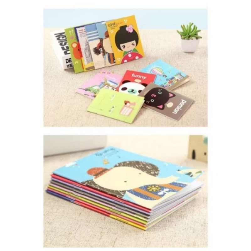 

071. Buku Tulis Mini Motif Kartun Note Book Mini Cartoon Mini Book Notepad Karakter Buku Tulis Memo Kecil Murah
